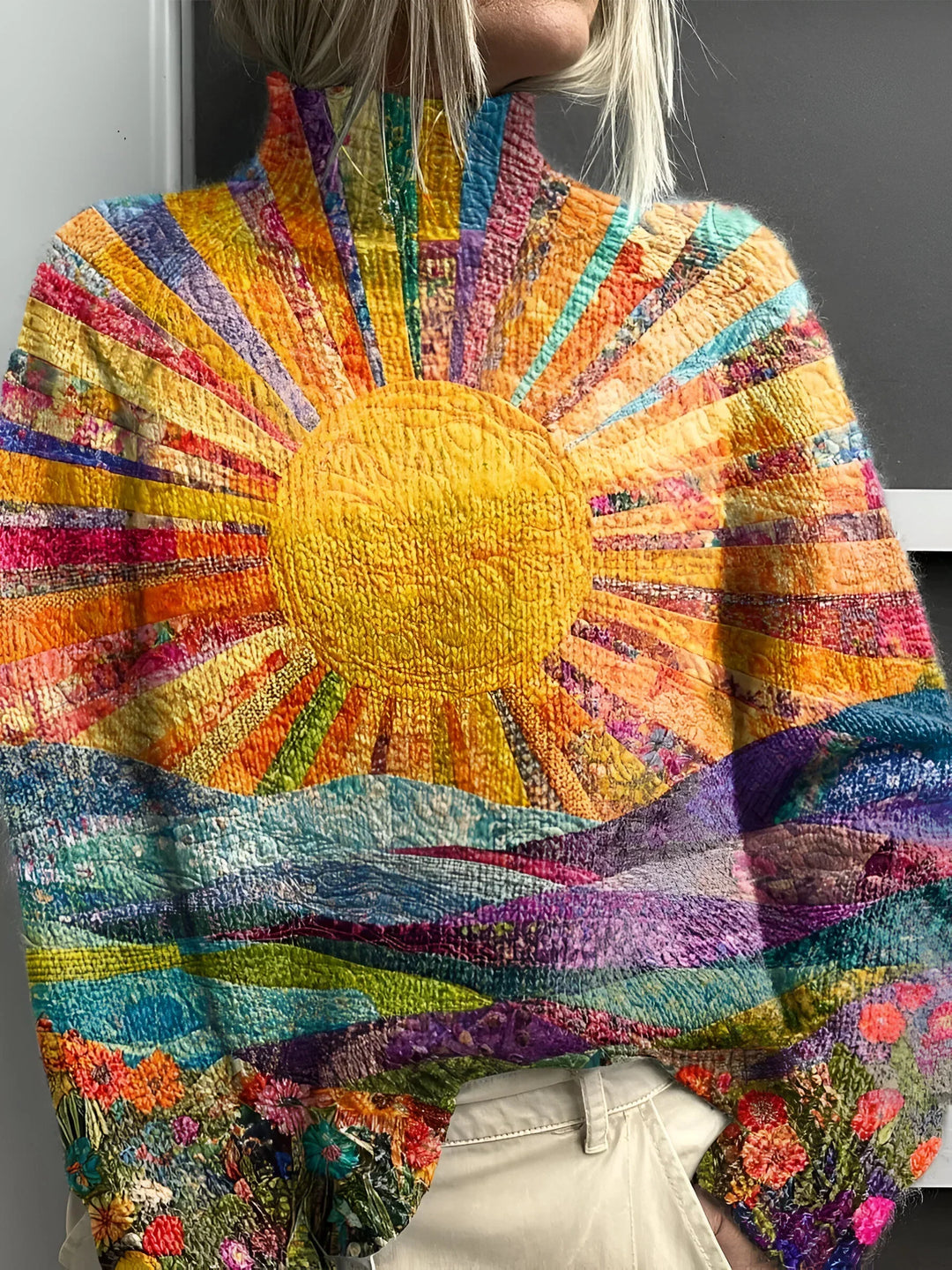 Simone - Pull à col roulé coloré et joyeux