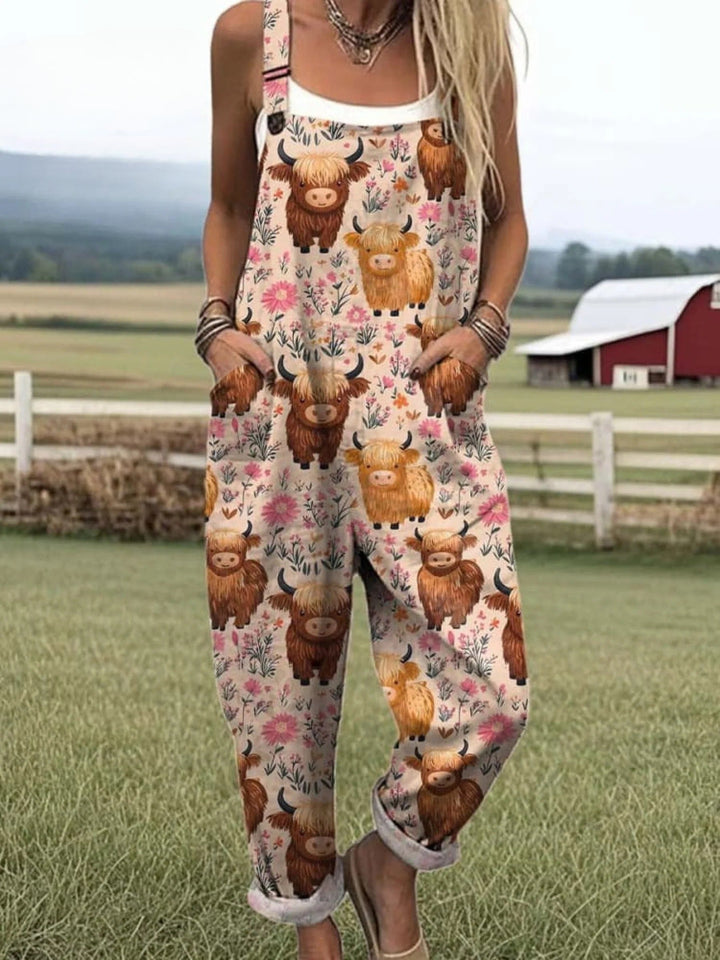 Edris - Flying Bees Embroidered Pattern Jumpsuit