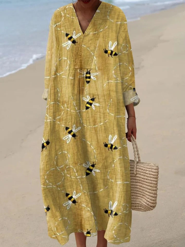 Edris - Flying Bees Embroidered Pattern Jumpsuit