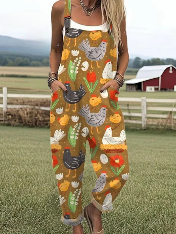 Edris - Flying Bees Embroidered Pattern Jumpsuit