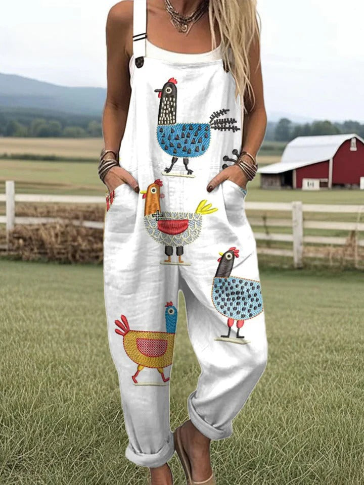 Edris - Flying Bees Embroidered Pattern Jumpsuit