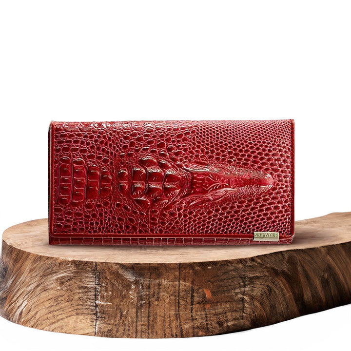Kiera | Portefeuille RFID élégant en motif crocodile