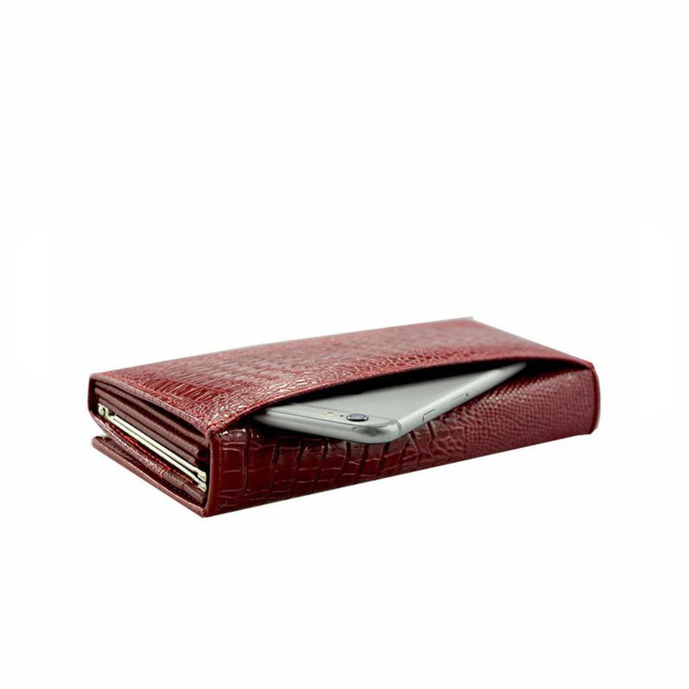 Kiera | Portefeuille RFID élégant en motif crocodile