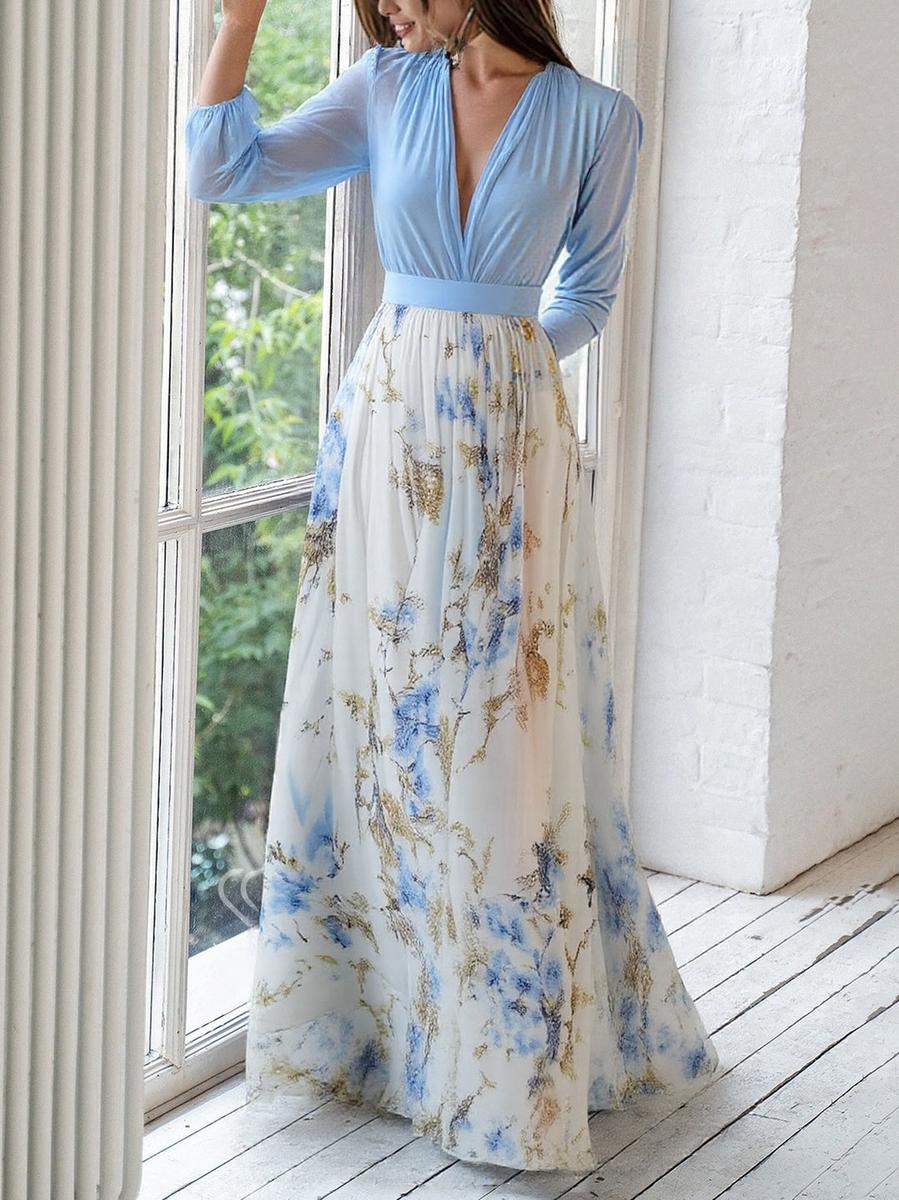 Dolores - Long Floral Pattern Dress