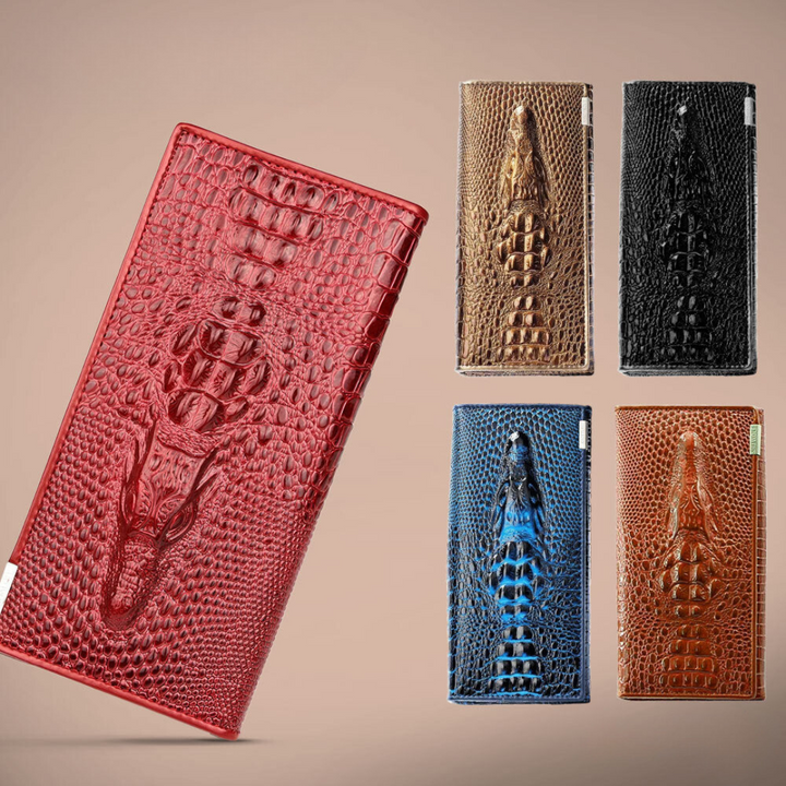 Kiera | Portefeuille RFID élégant en motif crocodile