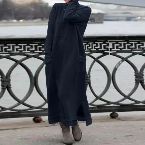 Sophie | Robe longue en laine et coton