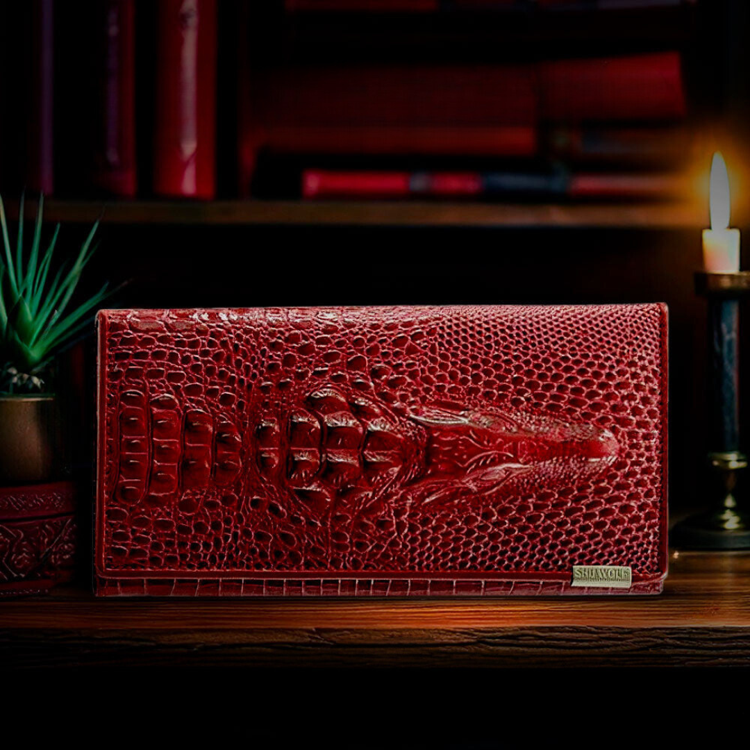 Kiera | Portefeuille RFID élégant en motif crocodile