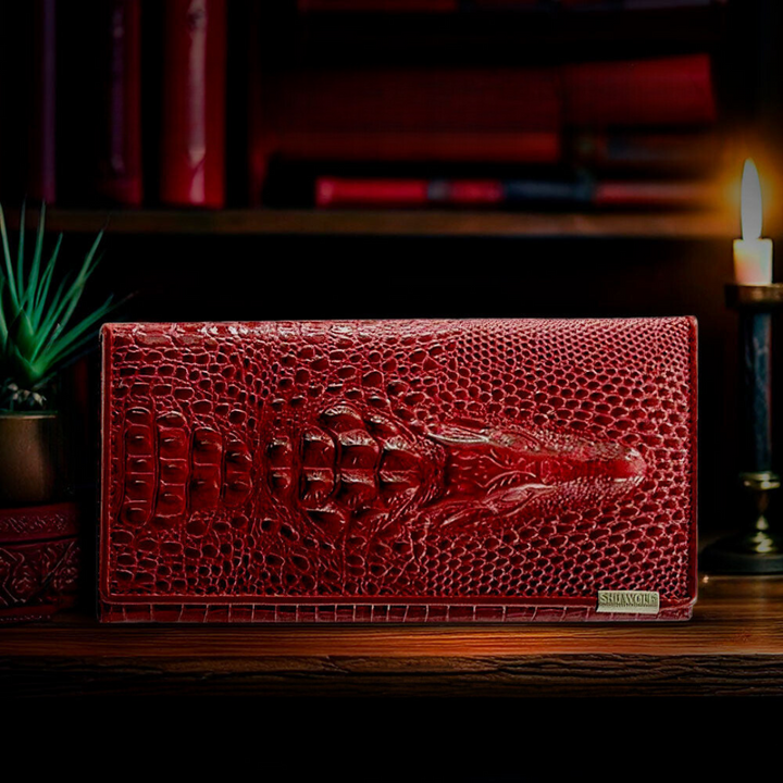 Kiera | Portefeuille RFID élégant en motif crocodile