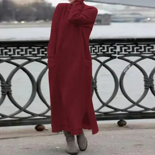 Sophie | Robe longue en laine et coton