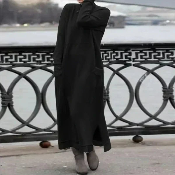 Sophie | Robe longue en laine et coton