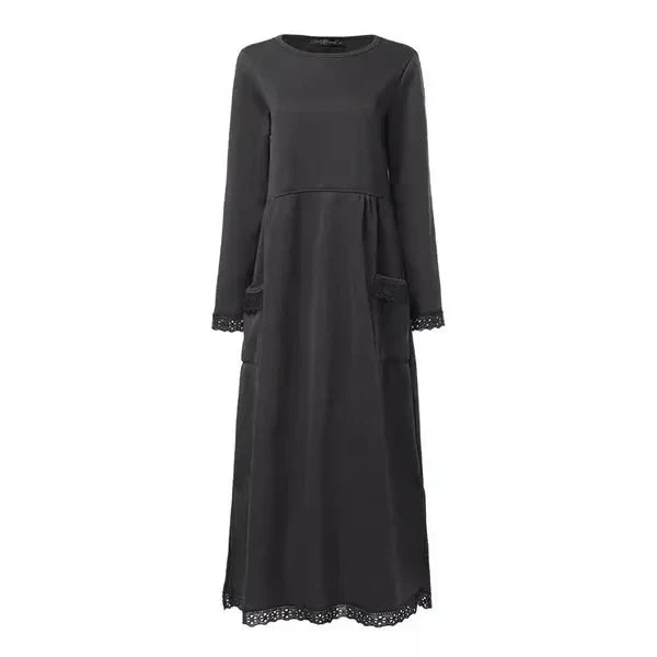 Sophie | Robe longue en laine et coton