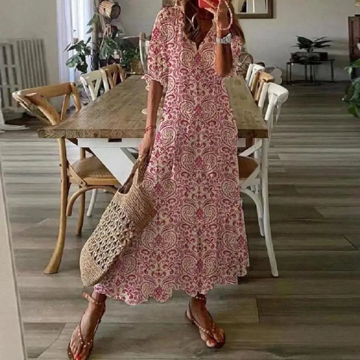 Wendy - Vestido largo bohemio chic de encaje en blanco con volantes