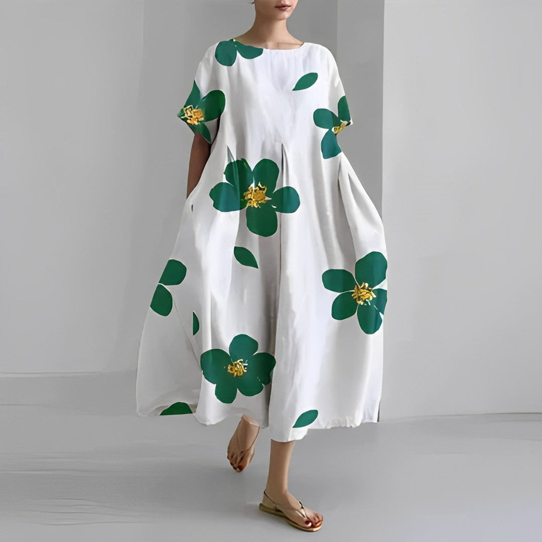 Daisy - Robe maxi loose à manches larges rétro