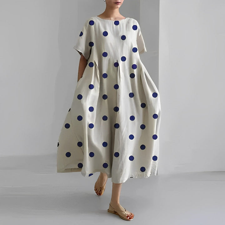 Daisy - Robe maxi loose à manches larges rétro