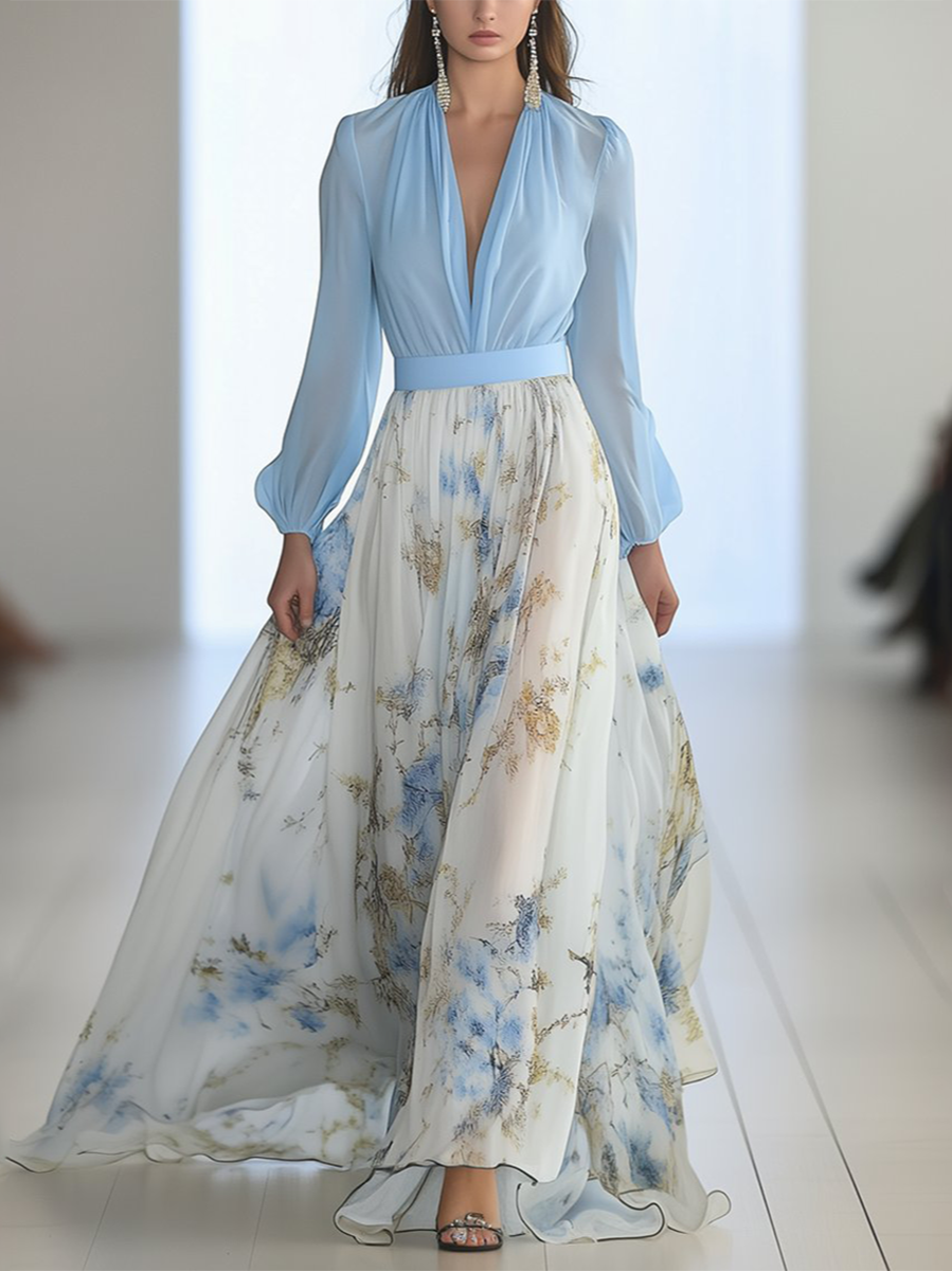 Dolores - Long Floral Pattern Dress