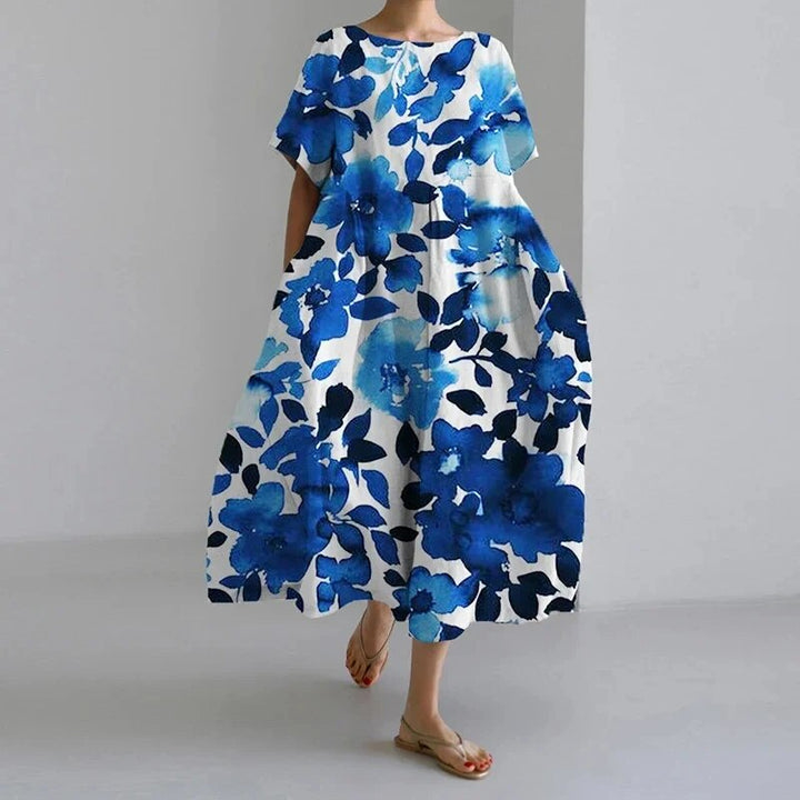 Daisy - Robe maxi loose à manches larges rétro