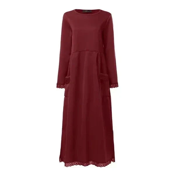 Sophie | Robe longue en laine et coton