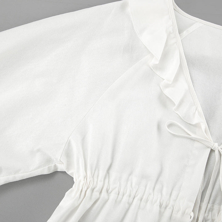 ALEXANDRA™ - Ensemble top à volants et shorts avec lien devant