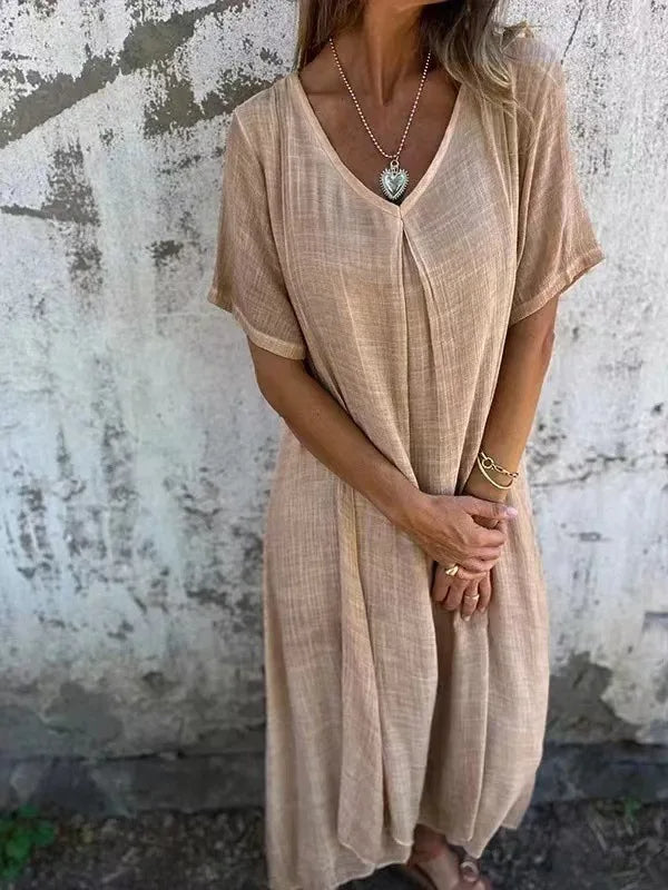 Rozalyn - Lightweight Cotton Linen Long Dres