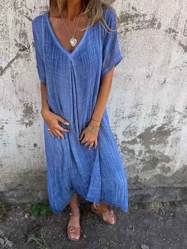 Rozalyn - Lightweight Cotton Linen Long Dres