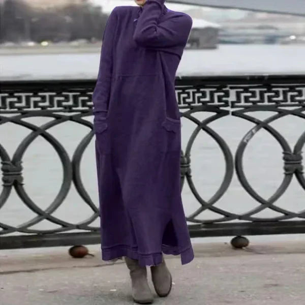 Sophie | Robe longue en laine et coton