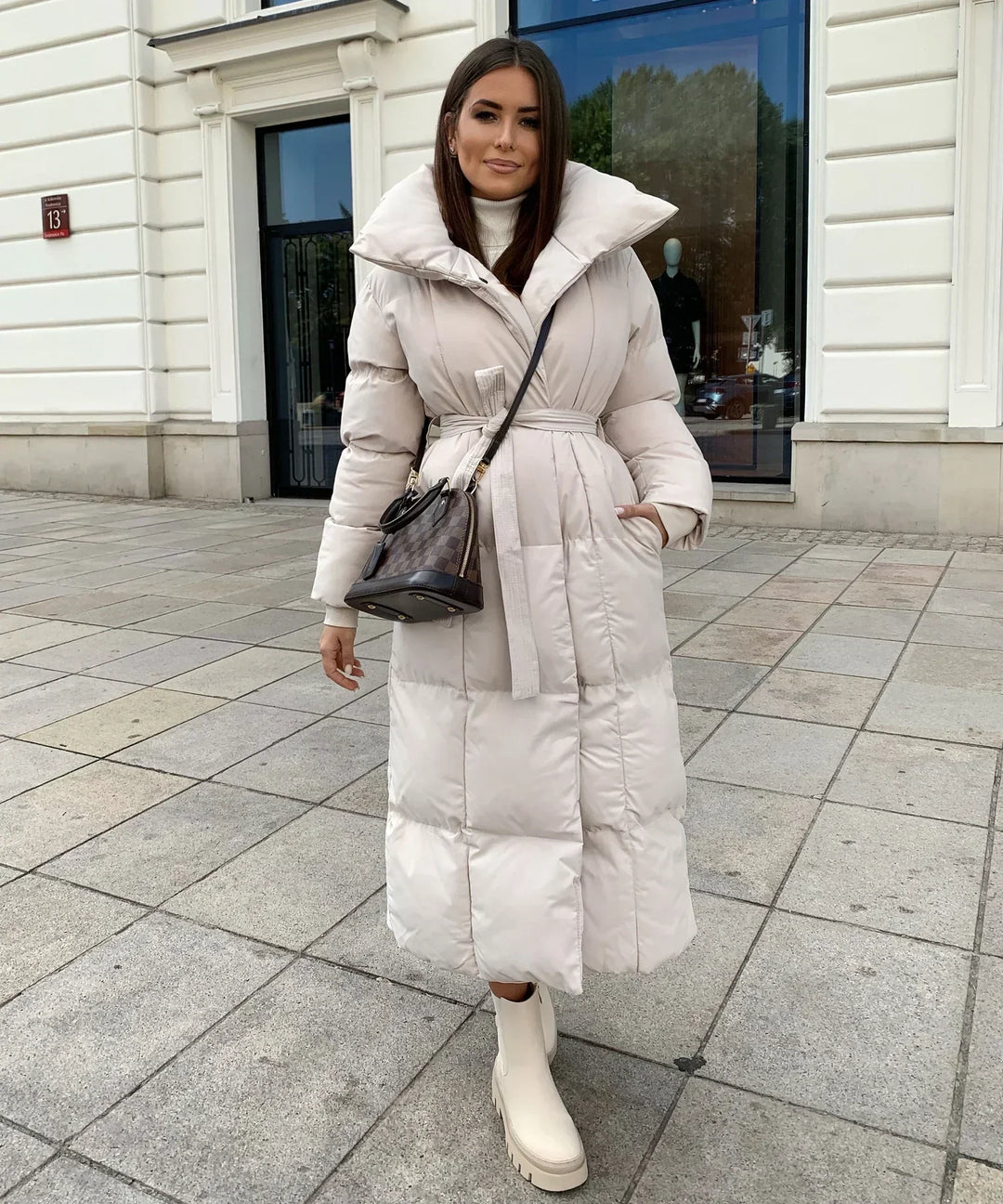Victoria® Manteau long d'hiver avec ceinture